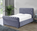Benito 5ft Kingsize Bed Frame - Velvet Silver