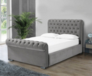 Benito 5ft Kingsize Bed Frame - Velvet Silver