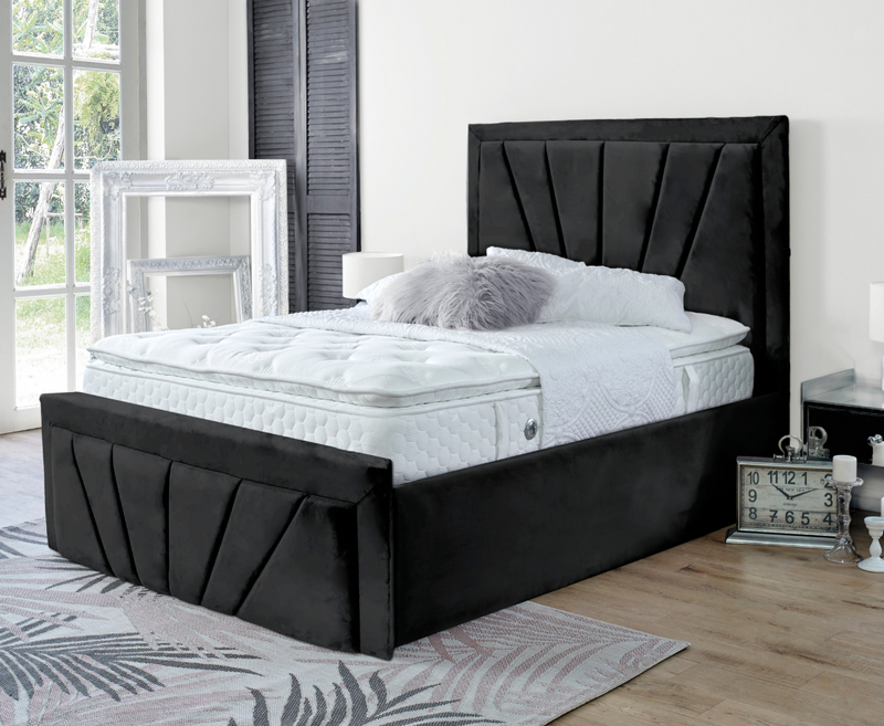 Starry 6ft Superking Ottoman Bed Frame - Velvet Beige