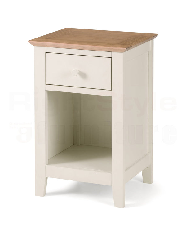 Bolton Shaker Ivory/Oak 1 Drawer Bedside