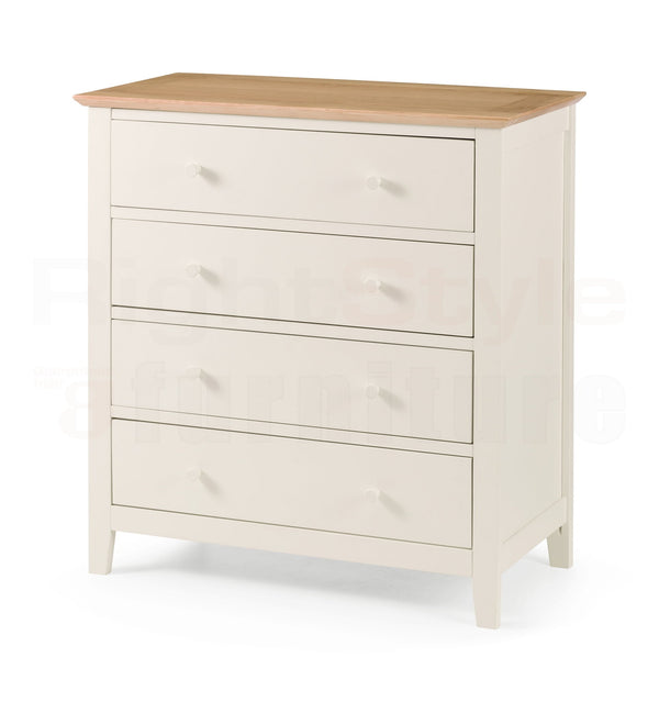 Bolton Shaker Ivory/Oak 4 Drawer Chest