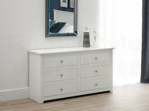 Bradley 6 Drawer Chest - Surf White