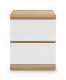 Europa  2 Drawer Bedside White & Oak