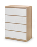 Europa 4 Drawer Chest White & Oak