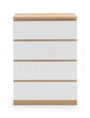 Europa 4 Drawer Chest White & Oak