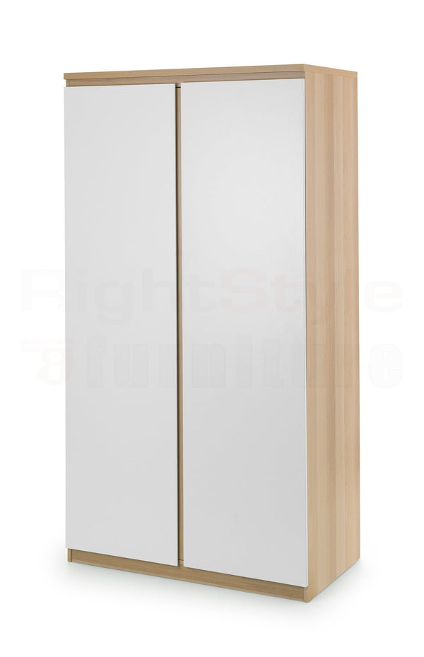 Europa  2 Door Wardrobe White & Oak