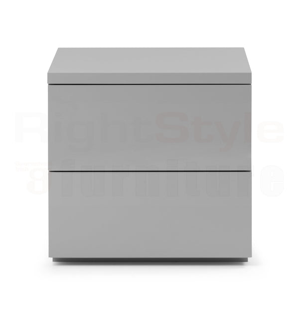 Grace 2 Drw Bedside - Grey Gloss