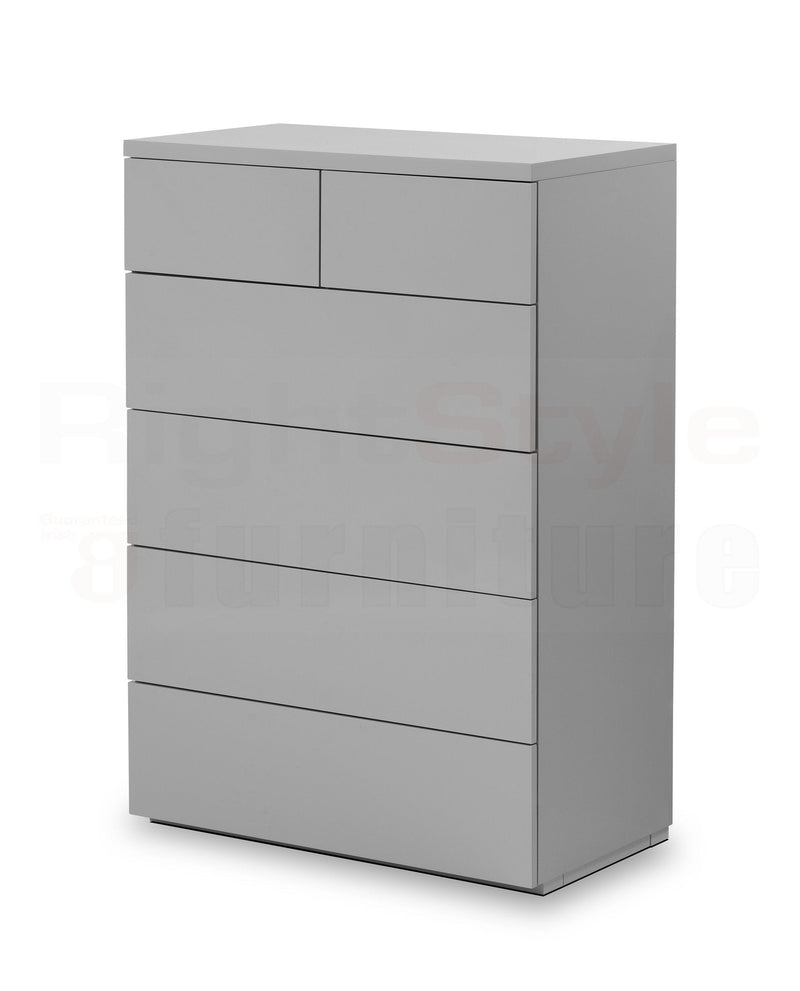 Grace 4+2 Drw Chest - Grey Gloss