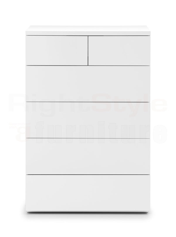 Grace 4+2 Drw Chest - White Gloss