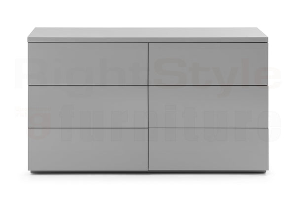 Grace 6 Drw Wide Chest - Grey Gloss