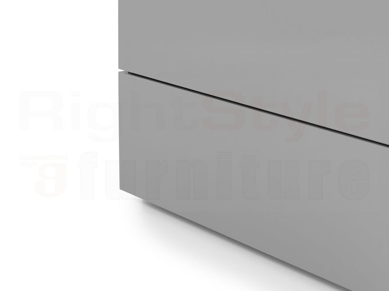 Grace 2 Door 1 Drw Wardrobe - Grey Gloss