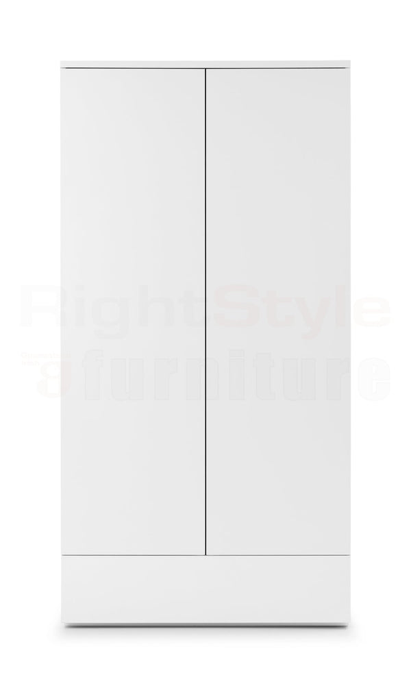 Grace 2 Door 1 Drw Wardrobe - White Gloss