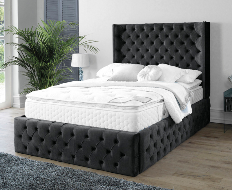 Queen size velvet bed frame deals