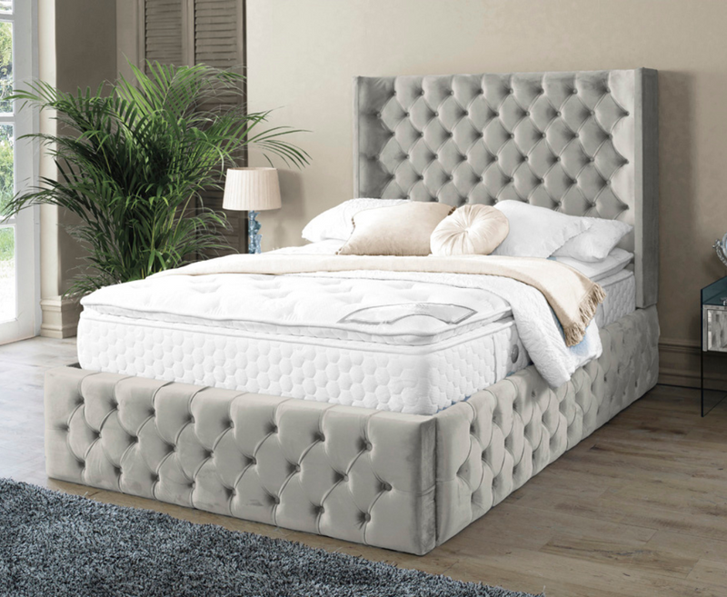 Harlow 4ft6 Double Bed Frame - Velvet Mustard