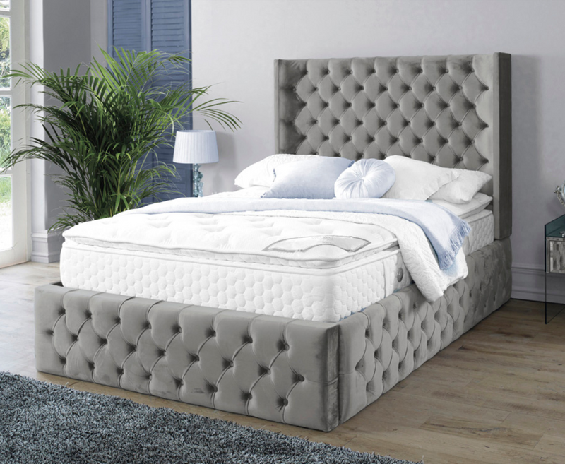 Harlow 4ft6 Double Bed Frame - Velvet Mustard