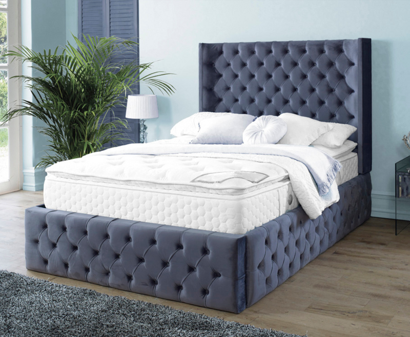 Harlow 4ft6 Double Bed Frame - Velvet Mustard