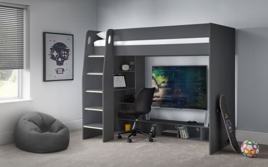Nebula Gaming Bed with Desk - Anthracite