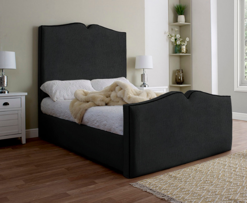 Love Heart 3ft Single Ottoman Bed Frame - Velvet Grey