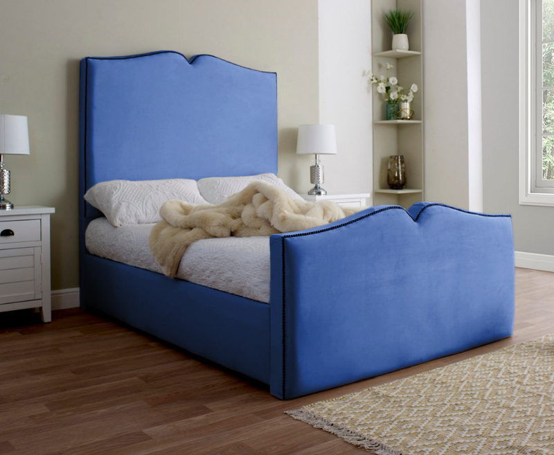 Love Heart 4ft Small Double Bed Frame - Velvet Pink