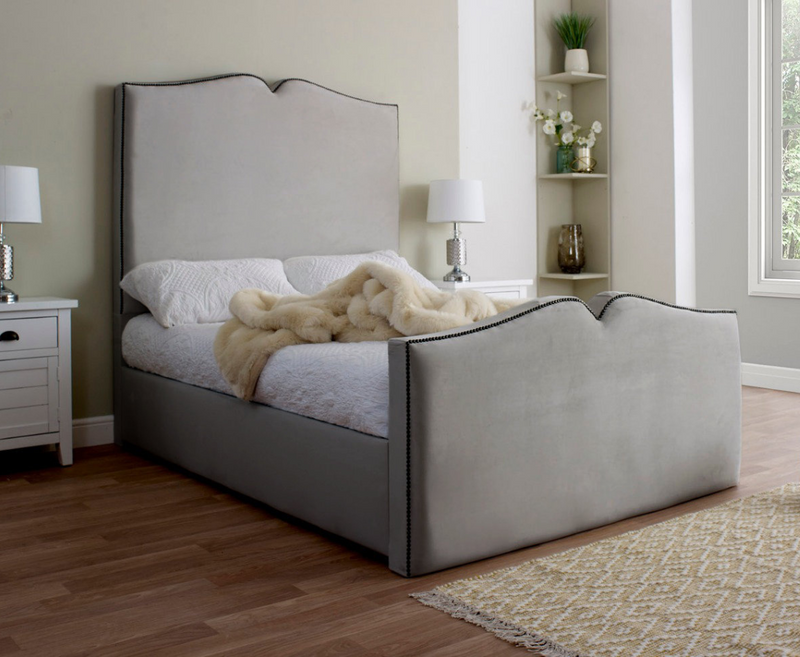 Love Heart 4ft Small Double Bed Frame - Naples Silver