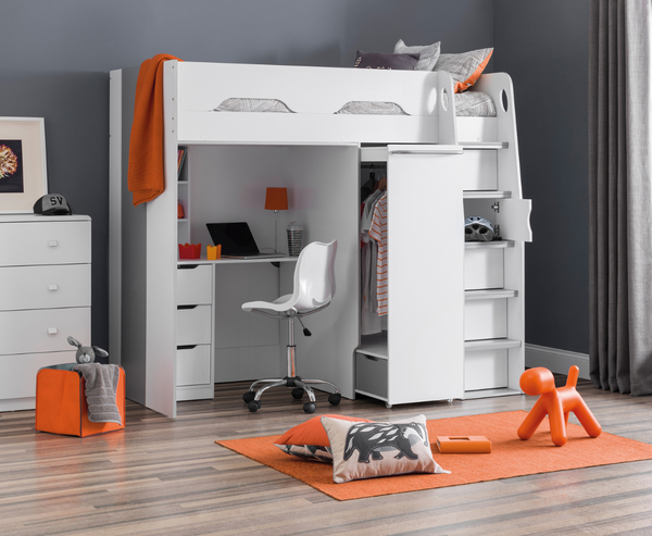 Black wooden high sleeper discount