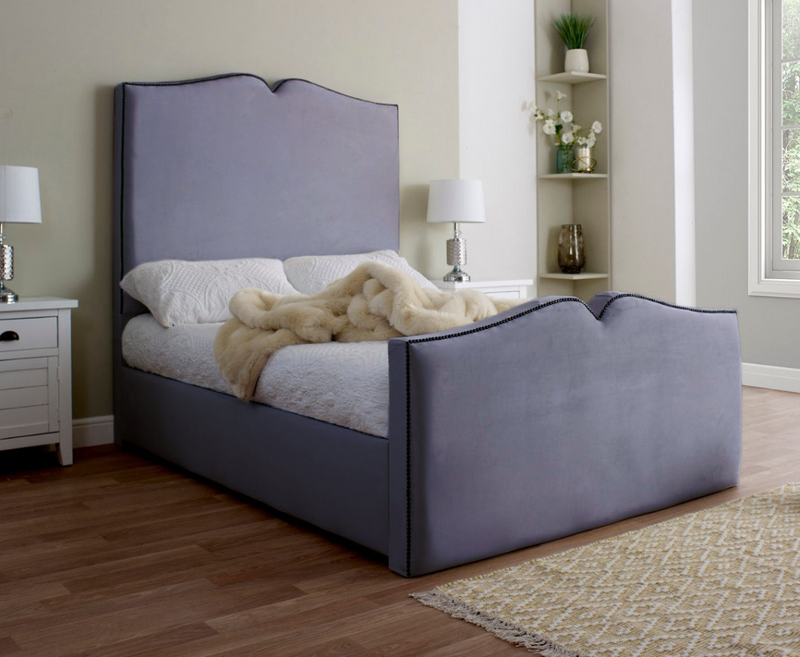 Love Heart 4ft Small Double Bed Frame - Naples Silver