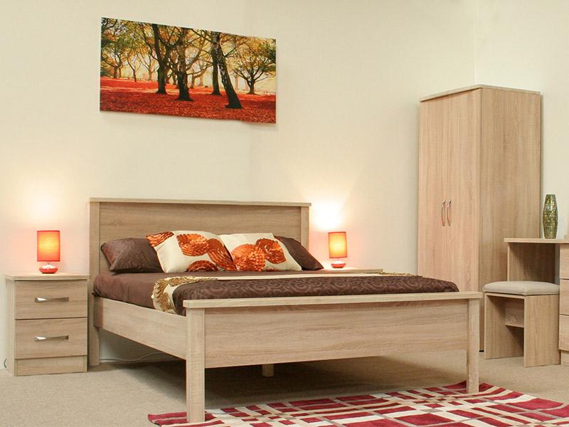 Lungo Mid Oak 2 Door Robe Shelved