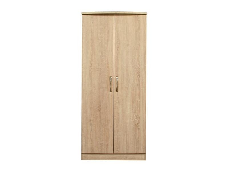 Lungo Mid Oak 2 Door Robe Shelved