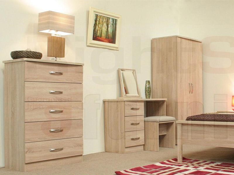 Lungo Mid Oak 2 Door Robe Shelved