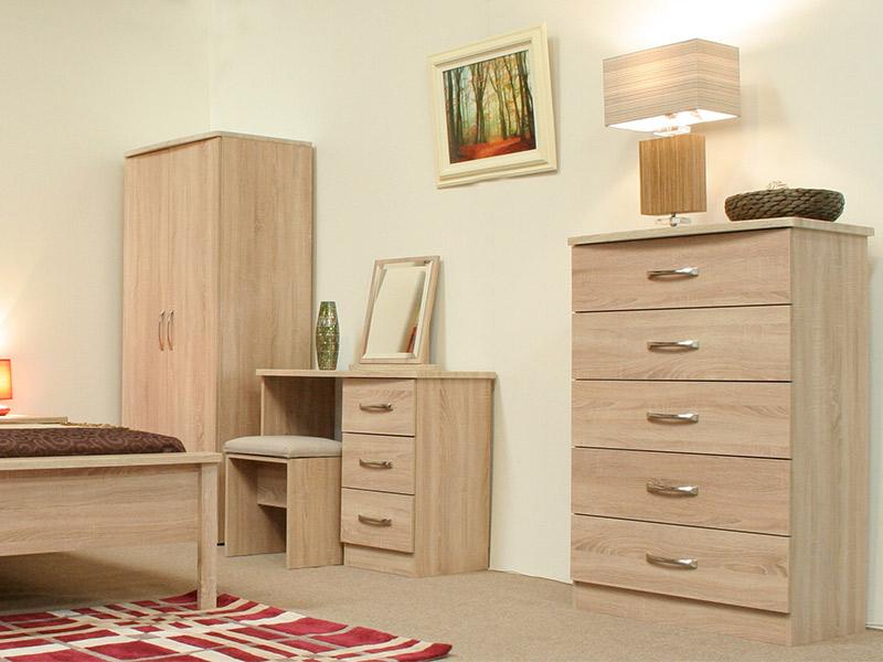 Lungo Mid Oak 2 Door Robe Shelved