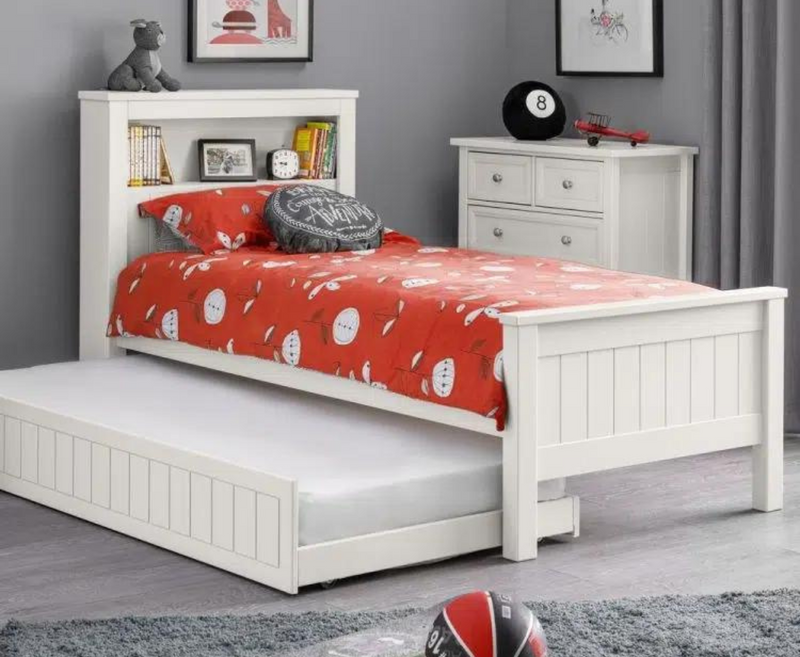 Maine Bookcase Bed 90cm - Surf White