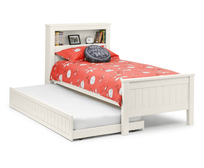 Maine Bookcase Bed 90cm - Surf White