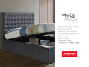 Maya 5ft Grey Velvet Ottoman Bed