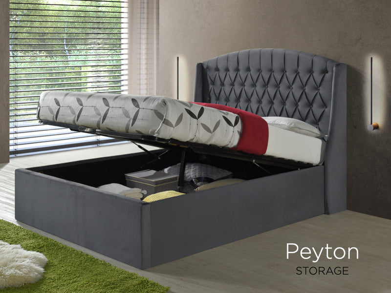 Paige 4ft6 Grey Velvet Ottoman Bed