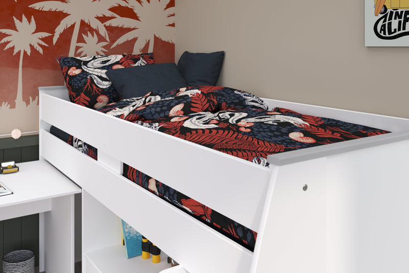 Reversa Midsleeper Bed Frame - White