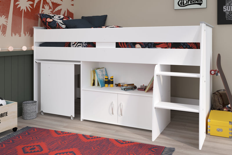 Reversa Midsleeper Bed Frame - White