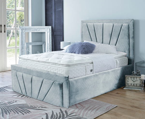 Starry 6ft Superking Ottoman Bed Frame - Naples Silver