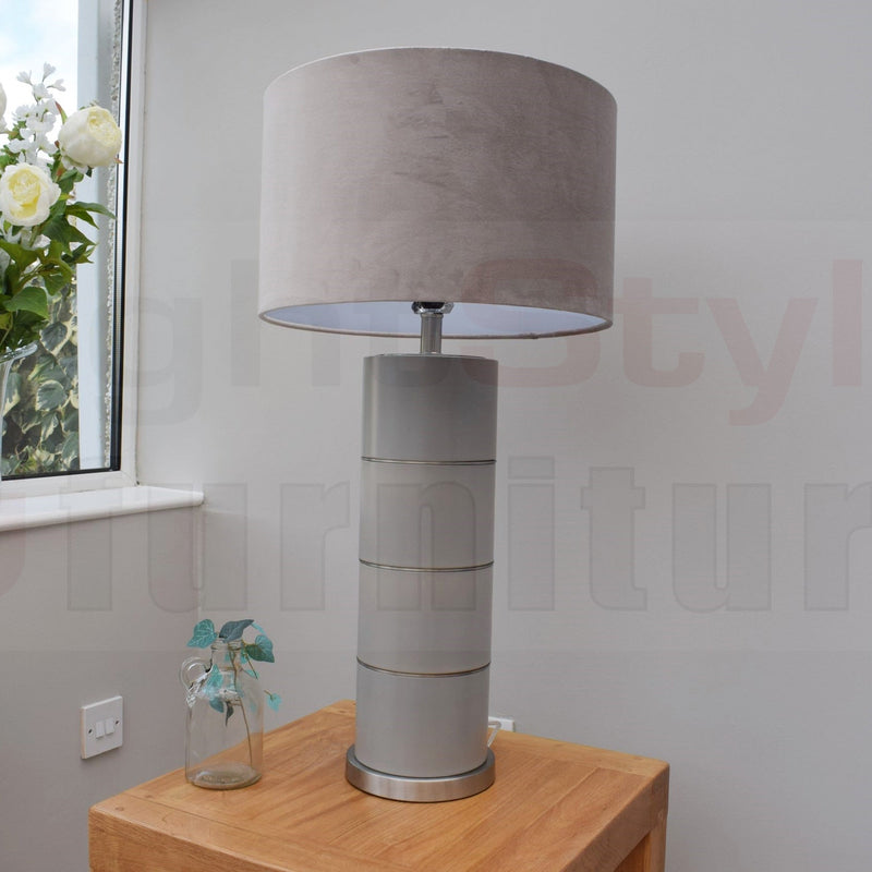 Taupe Shade Ceramic Lamp