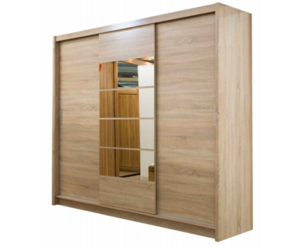 Toronto 2.5m Slide Robe - Oak | White