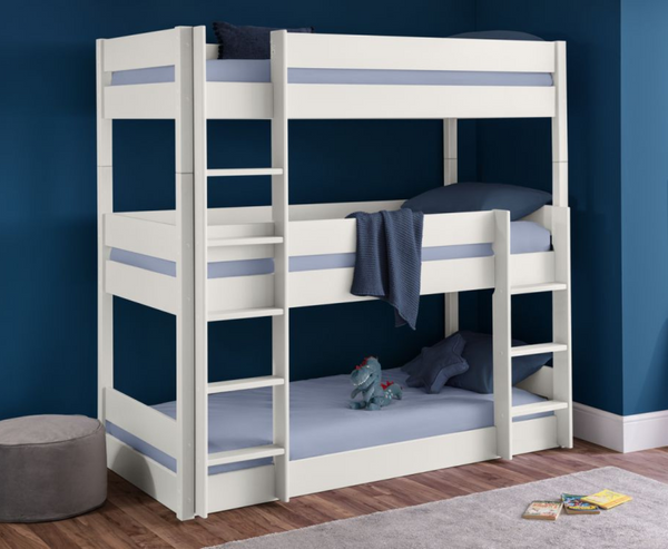 Trio Triple Sleeper Bunk Bed - Surf White