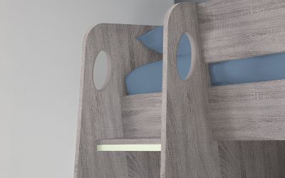 Nebula Gaming Bed with Desk - Grey Oak
