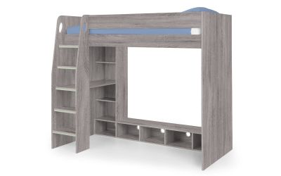 Nebula Gaming Bed with Desk - Grey Oak
